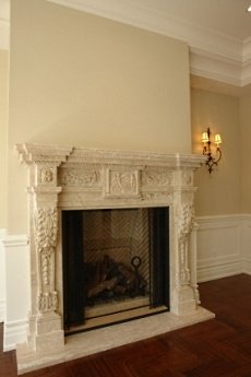 natural stone fireplace design