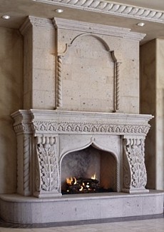 natural stone fireplace design