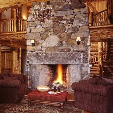 natural stone fireplace design