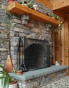 natural stone fireplace design