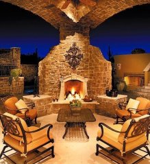 outdoor fireplace