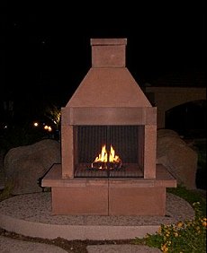 outdoor gas fireplace