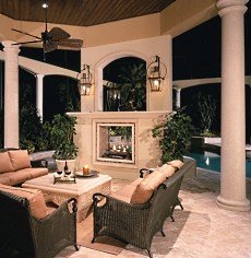 outdoor patio fireplace