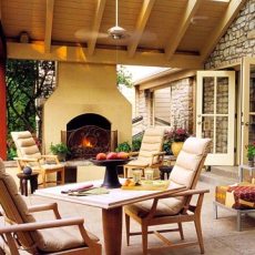 outdoor patio fireplace