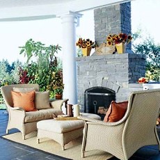 outdoor patio fireplace