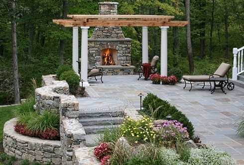 outdoor patio fireplace
