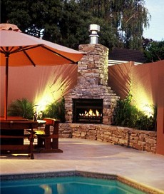 outdoor stone fireplace design