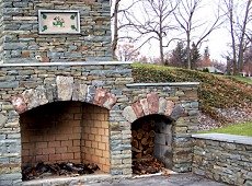 outdoor stone fireplace design