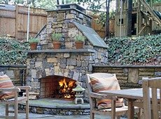 outdoor stone fireplace design