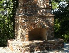 outdoor stone fireplace design