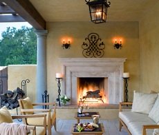 outdoor stone fireplace design