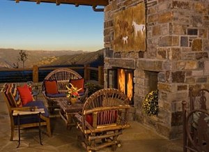 outdoor stone fireplace designs