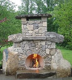 outdoor stone fireplace designs