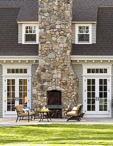 outdoor stone fireplace designs