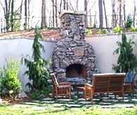 outdoor stone fireplaces