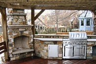 outdoor stone fireplaces