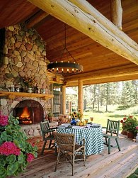 outdoor stone fireplaces