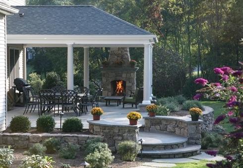 patio fireplace designs