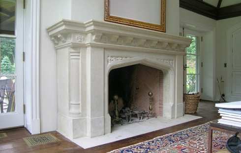 photos of stone fireplaces