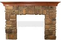 picture of cultured stone fireplace