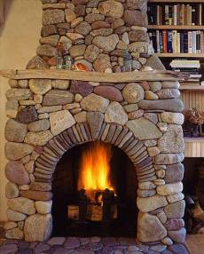 river rock fireplace designs