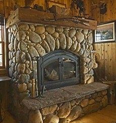 river rock fireplace designs