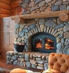 river rock fireplace designs