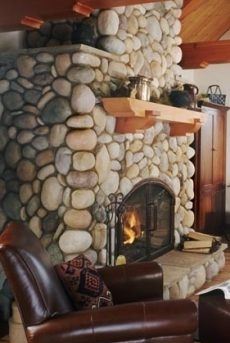 river rock fireplace designs