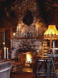 river rock fireplace designs