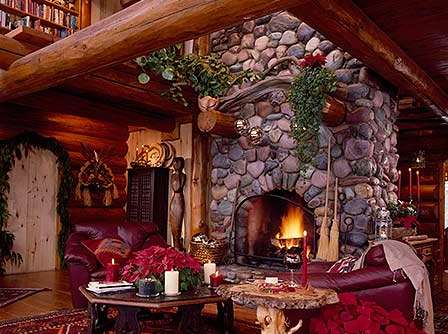 river rock fireplace designs