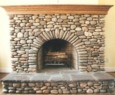 river rock fireplace designs