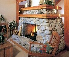 river rock fireplace designs