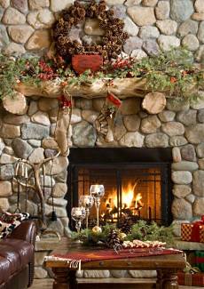 river rock fireplace pictures