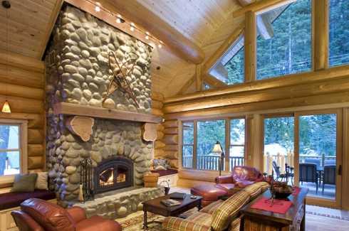 river rock fireplace pictures