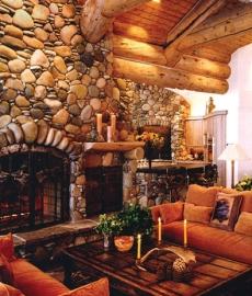 river rock fireplace pictures