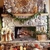 river rock fireplace surround