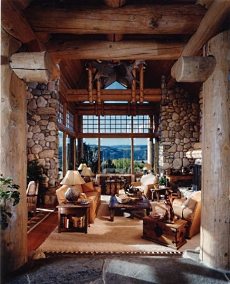 river rock fireplace surround