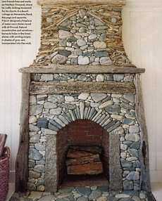 river rock fireplaces