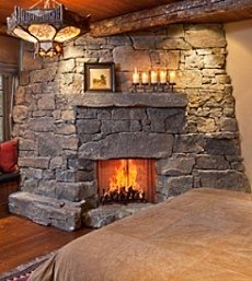 rustic stone fireplaces