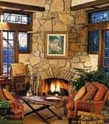 rustic stone fireplaces