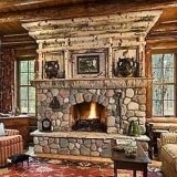 rustic stone fireplaces