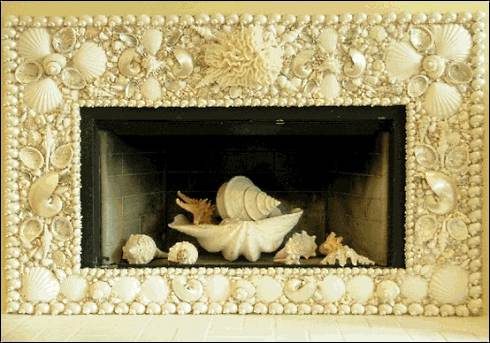 seashell fireplace surround