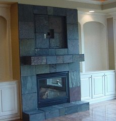 slate fireplace