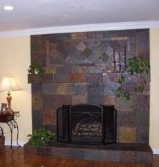 slate fireplace