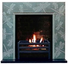 slate stone fireplace
