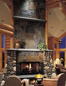 slate stone fireplace