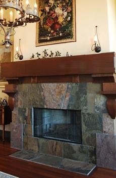 slate stone fireplace