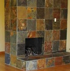 slate stone fireplace