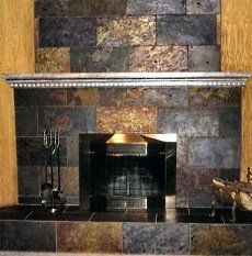 slate stone fireplace