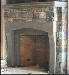 slate stone fireplace